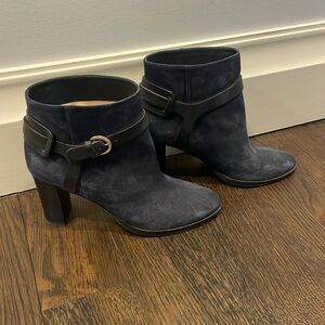 Jimmy Choo Suede Navy Booties - Size 40